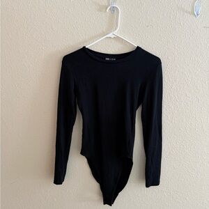 Zara Classic Black Long Sleeve Bodysuit